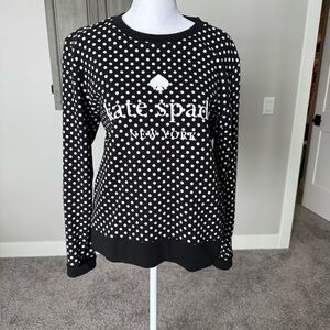 Kate Spade Black and White Polka Dot Sweatshirt